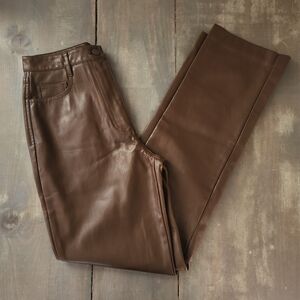 Oak + Fort Slim Fit Vegan Leather Pants – Size 2